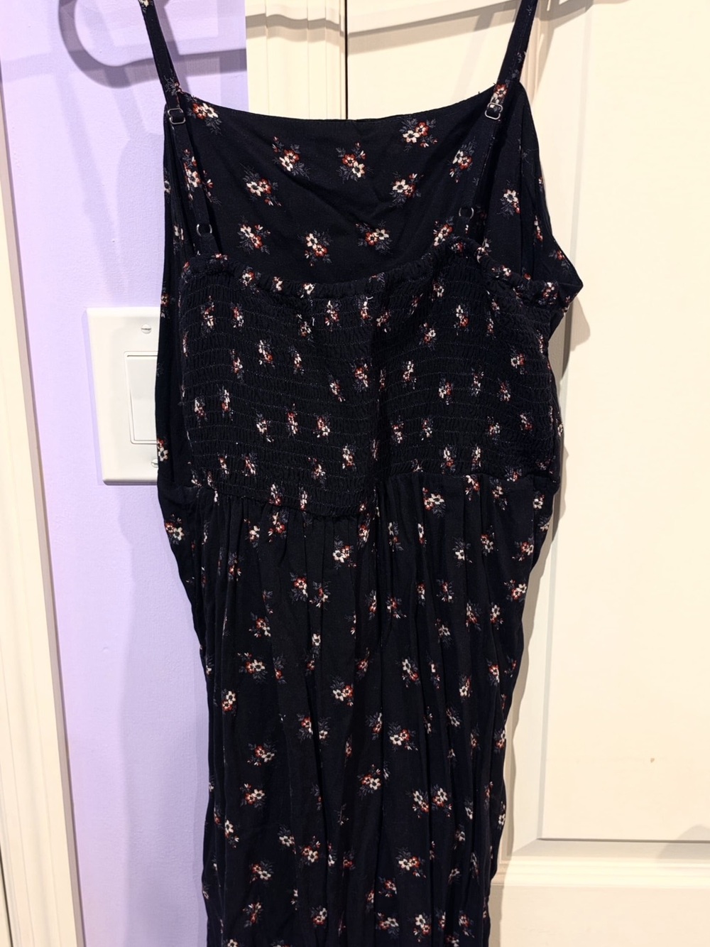 Aeropostale Black Floral Strapless Midi Dress